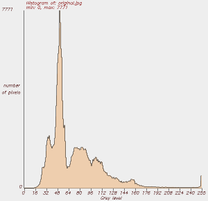 Histogram of original image.