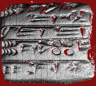 Rendered range map of cuneiform tablet.