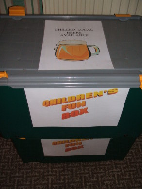 Funny sign at a hostel in Salisbury, England. Beer for children.