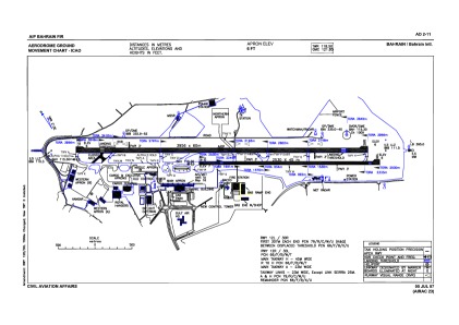 Ground chart for Bahrain airport.