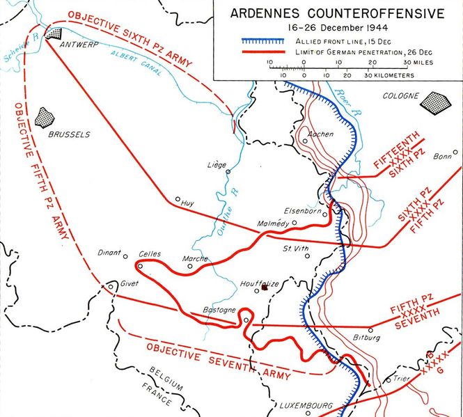 Detail of the Battle of the Bulge, 16-26 December 1944