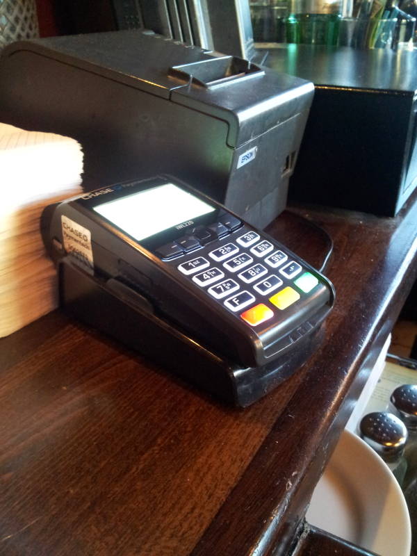 Chip and PIN credit card machine.