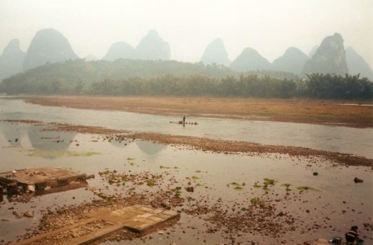 The Li River passing through Yangshuo.
