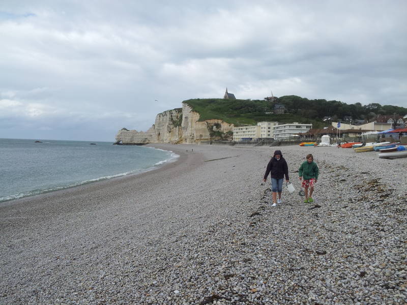 Chalk cliffs at Étretat, view to east.