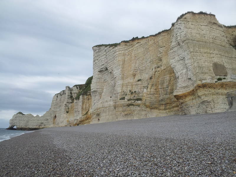 Chalk cliffs at Étretat, view to east.