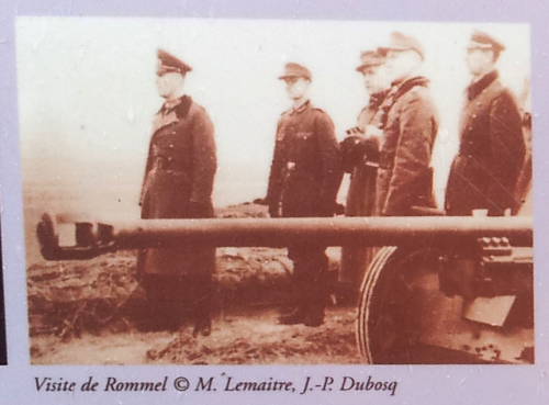 General Rommel inspecting the maritime observation tower on the chalk cliffs at Cape Fagnet above Fécamp.