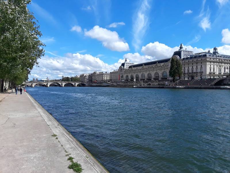 Musée d'Orsay along the Seine River through Paris.
