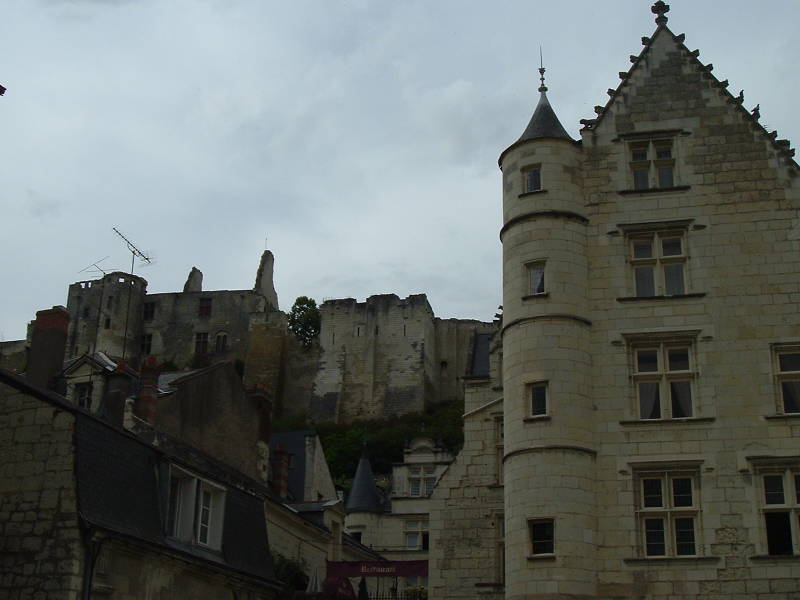 Chinon, where in 1429 Jeanne d'Arc (or Joan of Arc) greeted Charles, who was still officially just the Dauphin, and addressed him as King.