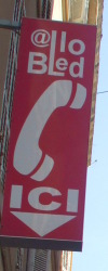 Sign for a telephone shop in Marseille.