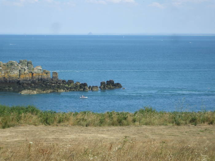 The northern Brittany coast is rugged near Saint Malo.