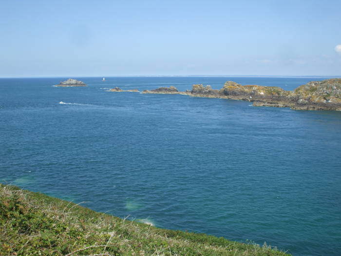 The northern Brittany coast is rugged near Saint Malo.