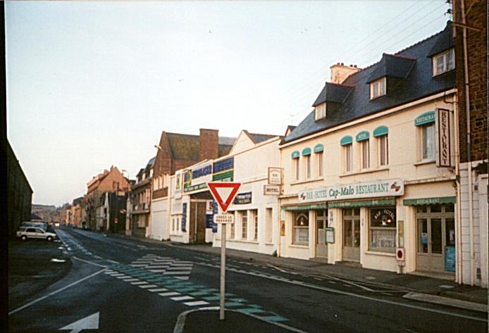 Cap-Malo restaurant, bar, and hotel sits along the quay in Saint Malo, France.