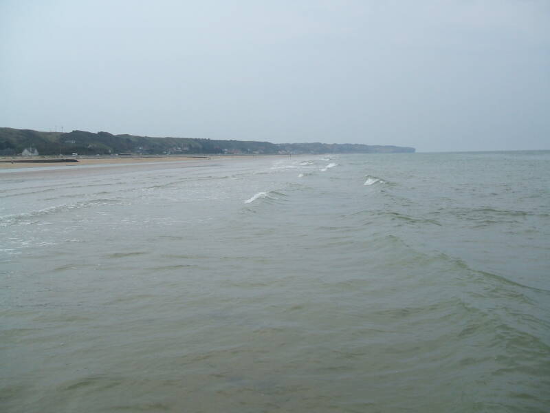 Looking west on Omaha Beach at Saint-Laurent-sur-Mer.