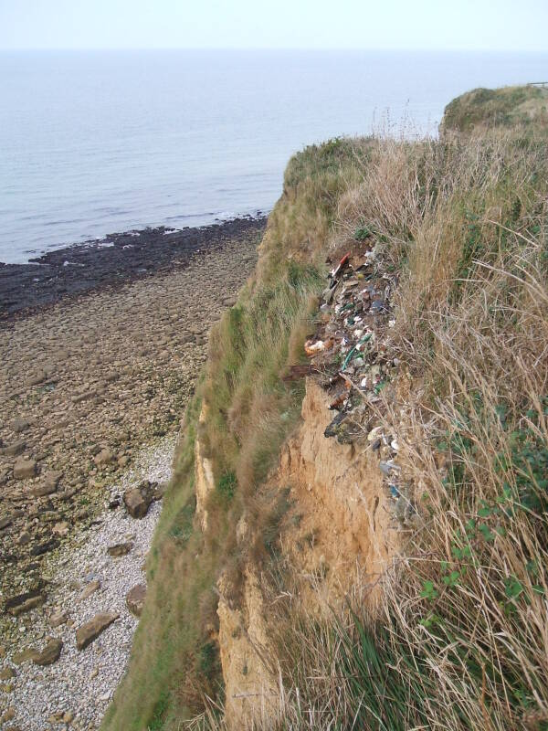 Cliffs near Pointe du Hoc.  2nd Ranger Battalion climbing route.