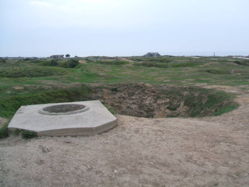 Shell craters and ruins at Pointe du Hoc.