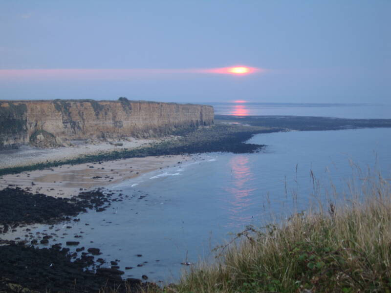 Sunset over Utah Beach as seen from Pointe du Hoc.