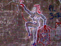American military graffiti of a naked woman.