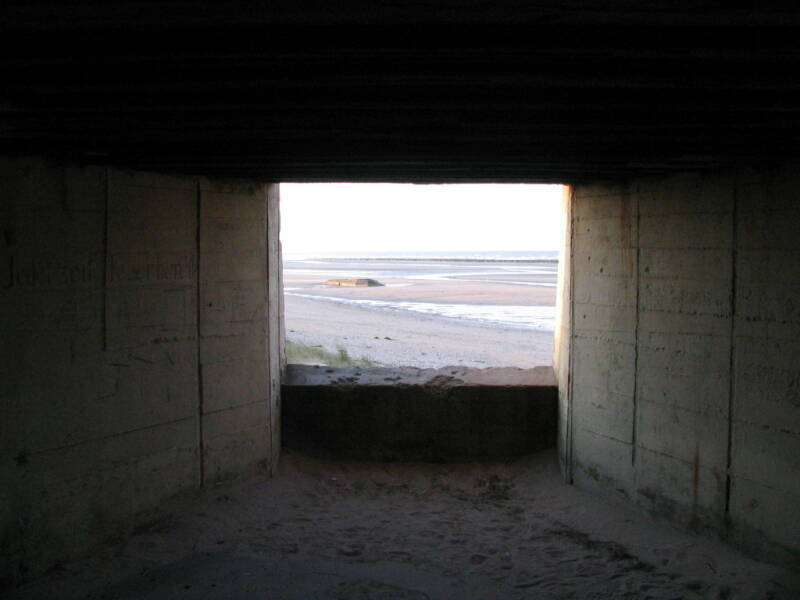 View from a German gun bunker on Utah Beach.