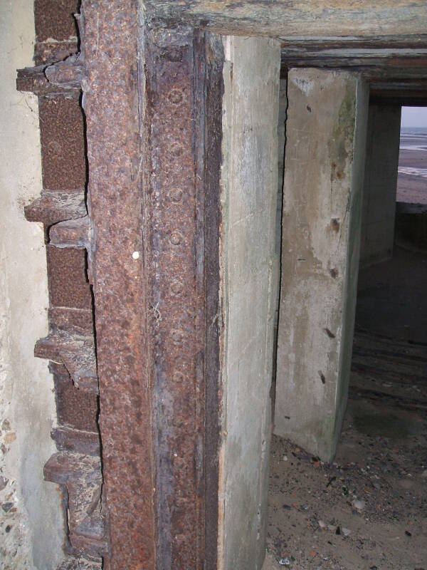 Interior details of a German bunker on Utah Beach.