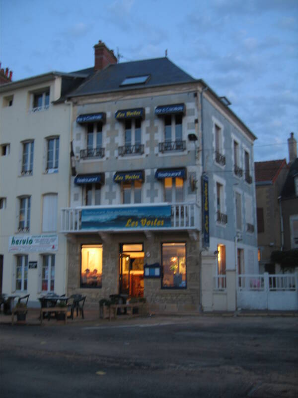 A dark evening in a small town between Omaha Beach and Utah Beach, Normandy, France.