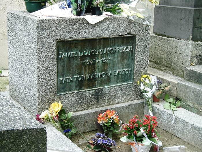 Jim Morrison's grave in Paris.