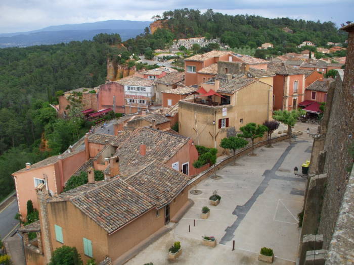 Looking across Roussillon from a high point near the church.