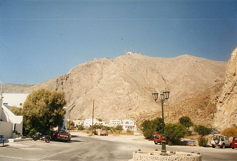 Perissa, on the south-east outer shore of Santorini.