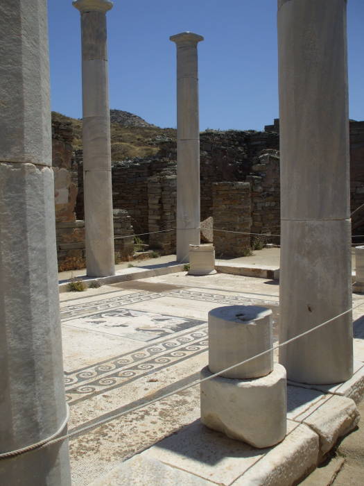 Peristyle columns surround the courtyard.