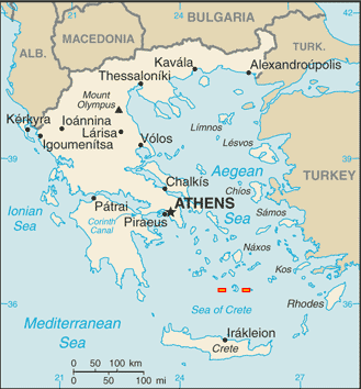 U.S. Government map of Greece.