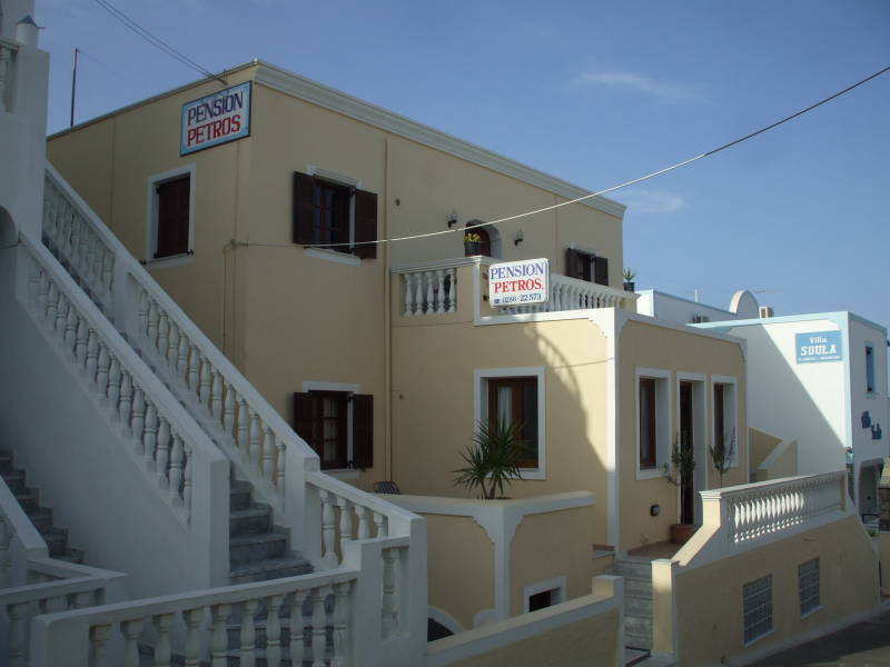 Pension Petros, a nice small hotel in Fira, the main town of Santorini.