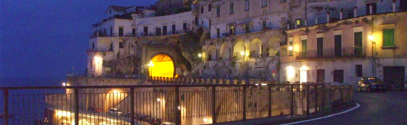 Amalfitani coast road at night.