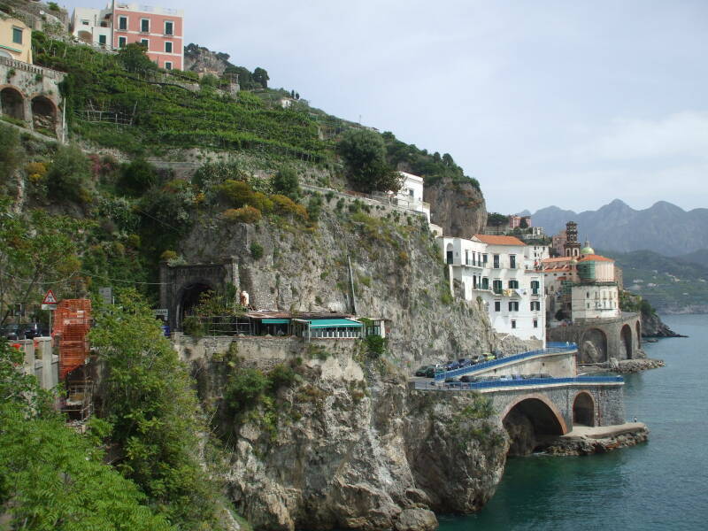 The narrow road to Atrani, on the Amalfitani coast.