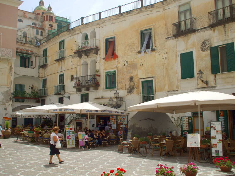 Into Piazza Umberto, there are the cafes.