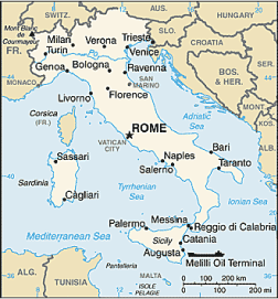 US Government map of Italy.