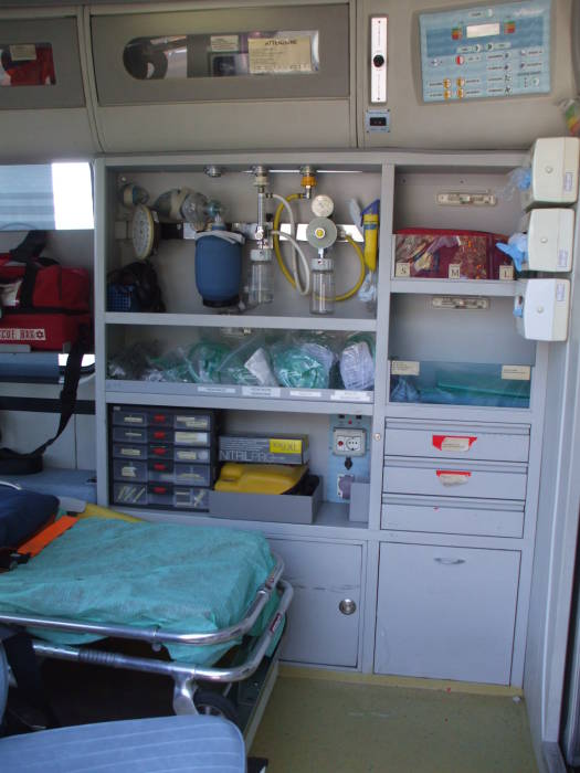 Italian ambulance interior.