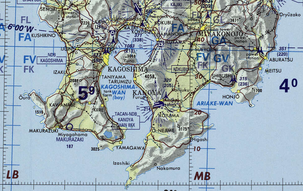 Small portion of 1:1,000,000 Operational Navigation Chart TPC H-13.