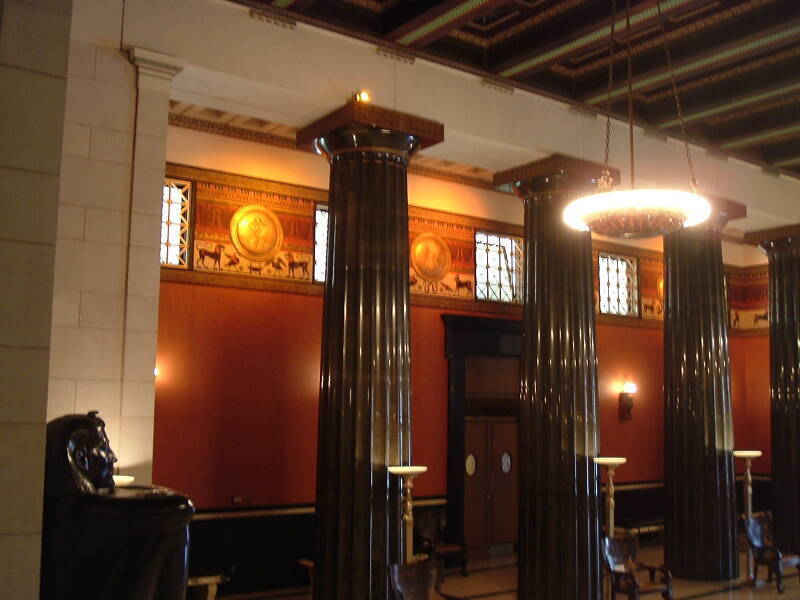 Freemason House of the Temple in Washington DC, as in 'The Lost Symbol' by Dan Brown, interior view, fake Egyptian decoration, Masonic sights as seen by an unworthy Cowan.