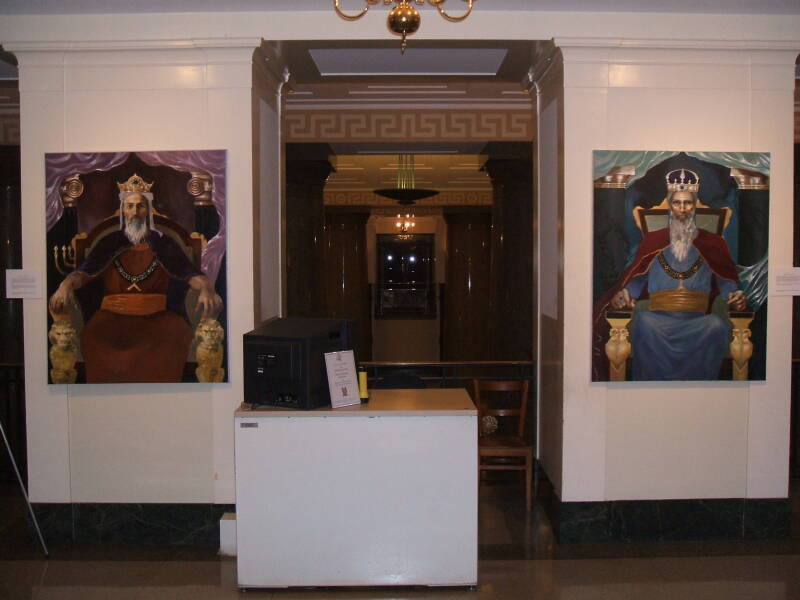 Freemasonic art in Washington DC, as in 'The Lost Symbol' by Dan Brown, make-believe Old Testament founders of Freemasonry.