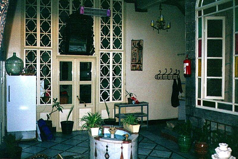 Fountain in the courtyard of the Al Haramain hotel, Damascus.