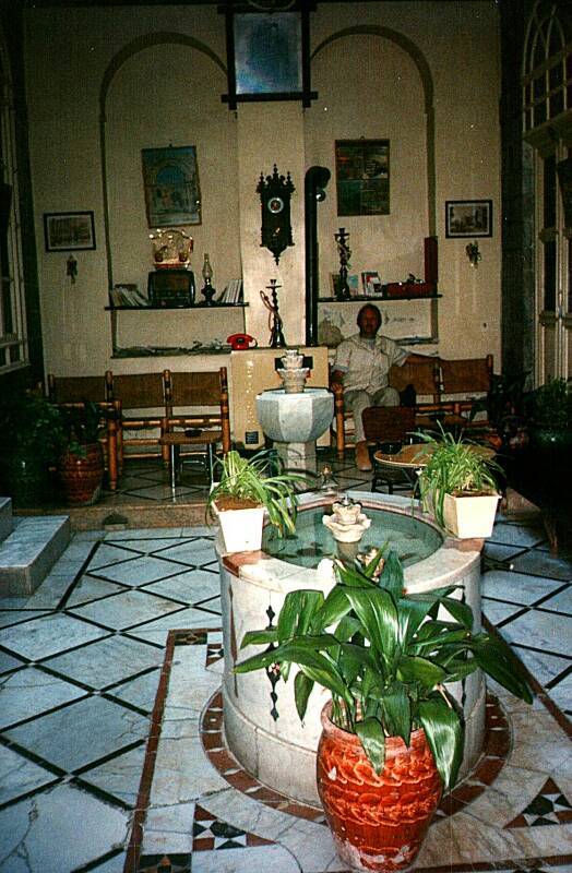 Me in the courtyard of the Al Haramain hotel, next to the fountain.