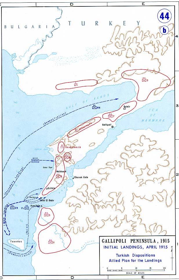 Map of Gallipoli, from U.S. Military Academy