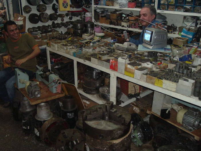 Polonya Pazari, near the Grand Bazaar in Istanbul. Many stalls selling tools and machine parts.