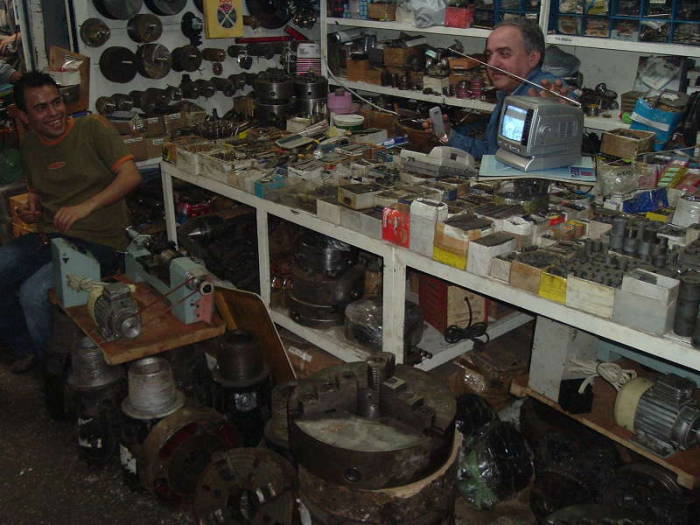 Polonya Pazari, near the Grand Bazaar in Istanbul.  Many stalls selling tools and machine parts.