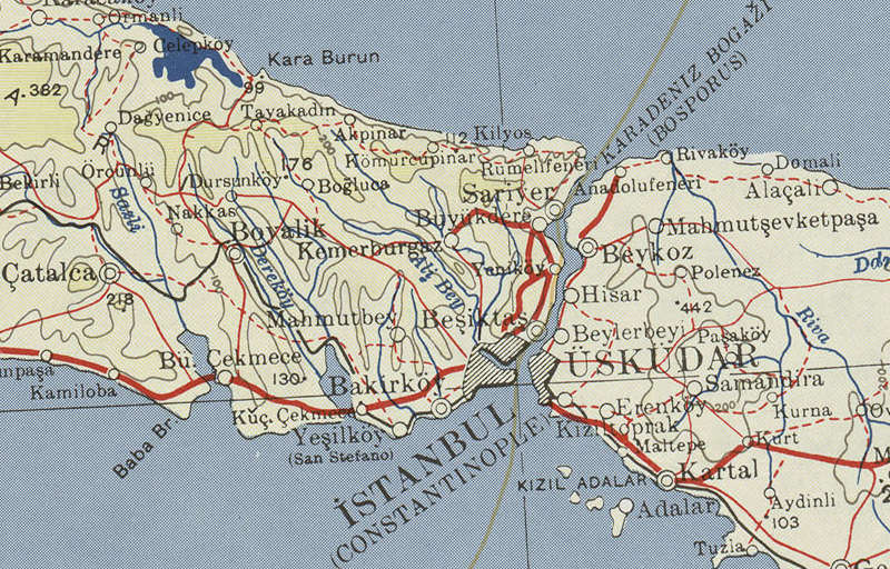 Map NK-34-35 showing Istanbul.