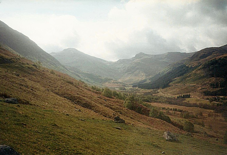 South into Glen Nevis, beyond Achintee House on Meall an t-Suidhe.