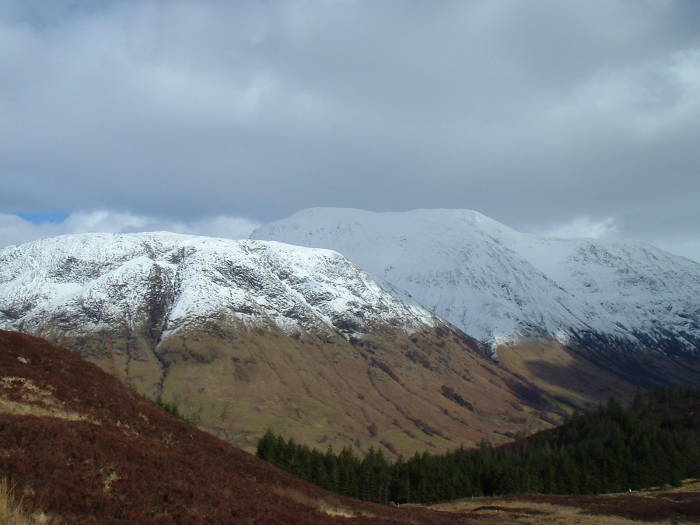 Ben Nevis and Meall an t-Suidhe, Scotland, seen from across Glen Nevis.