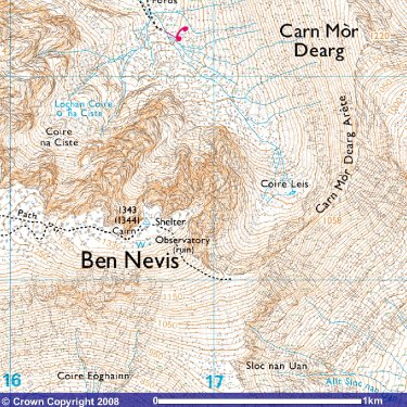 The summit platform of Ben Nevis, Scotland.