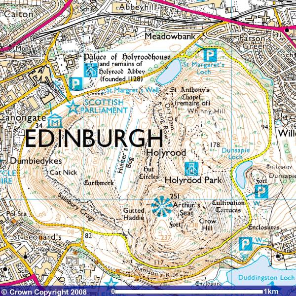 Map of Holyrood Park.