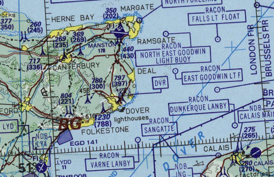 Dover and the Chain Home antenna locations.