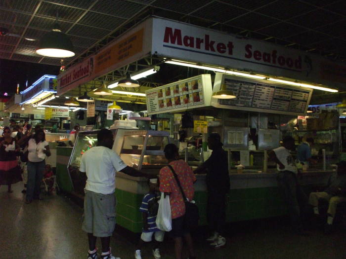 Market Seafood within the Lexington Market in Baltimore.